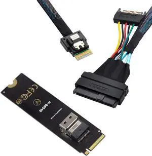 JAENFONG  Mainboard SSD Slimline SAS PCIe SSD Adapter NGFF M-Key NVME to SFF-8654 to U.2 U2 SFF-8639 NVME PCIe SSD Cable
