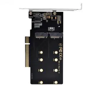 JAENFONG  Dual M.2 to PCIe 3.0 X8 Adapter, Dual NVME/AHCI SSD to PCI Express Expansion Card Adapter with 12cm Slot Bracket