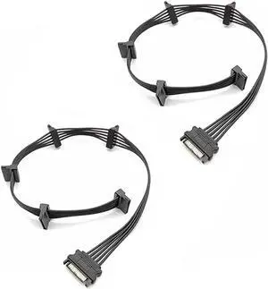JAENFONG 15 PIN Sata Power Splitter(2Packs) 15 Pin Sata to 5 Sata Power Splitter Adapter Cable- 21 Inches