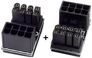 JAENFONG  2 Pack ATX 8Pin Male to Female 180 Degree Angled GPU Graphics Card Power Connector Adapter