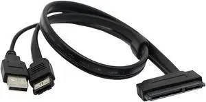 JAENFONG USB Powered eSATA Data to 2.5'' Hard Disk Drive SATA 22Pin SSD Adapter Cable for Laptop PC - 1.64FT
