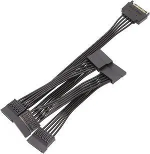 JAENFONG 15 Pin SATA Power Extension Hard Drive Cable 1 Male to 5 Female Splitter Adapter 24-inch(60CM)