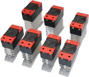 Solid State Relay 10A 25A 40A 60A 80A 100A 120A Din Rail Mount Solid State Relay SSR Single Phase DC Control AC DC AC Control AC with Heat Sink(DC-AC,120A)