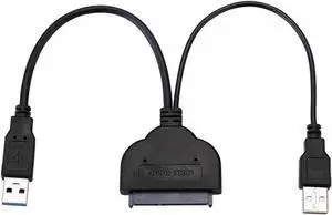 JAENFONG 6-inches Super Speed USB 3.0 To SATAIII 6Gbps 22 Pin 2.5 Inch Hard Disk Driver Adapter Cable Converter w/ Reserved USB Power Cable, SATA to USB 3.0 Converter w/UASP for SSD/HDD