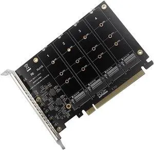 JAENFONG  PCIE 4-Port M.2 NVEM SSD Expansion Card Computer Motherboard Solid State Drive Expansion Card