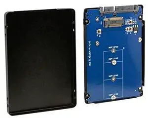 JAENFONG B+M Key Socket 2 M.2 NGFF (SATA) SSD to 2.5 SATA Adapter Card Adapter with Black Metal Case