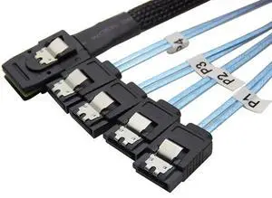 JAENFONG Mini SAS to SATA Cable 36 Pin SFF-8087 Host/Controller to 4 SATA 7 Pin Target/Backplane, 0.5M /1.6 FT, 2 PACK JAENFONG Mini SAS to SATA Cable 36 Pin SFF-8087 Host/Controller to 4 SATA 7 Pin Target/Backplane, 0.5M /1.6 FT, 2 PACK