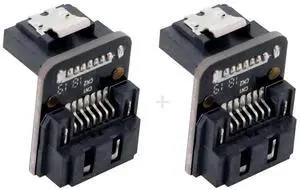 JAENFONG SATA 7Pin Female to 7pin Male 90 Degree Angled Adapter Mainboard Motherboard for Desktops SSD HDD 6Gbps Data Convertor