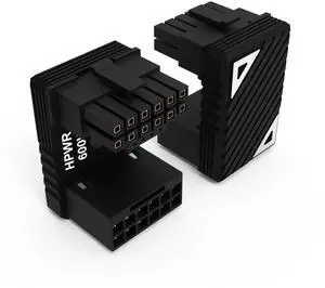 JAENFONG  12VHPWR 12+4 Pin Angled Connector, PCI-e 5.0 16 Pin GPU 180 Degree Angled Adapter, U Turn Power Adapter for RTX40' Series Graphics Card (Connector Z Black)