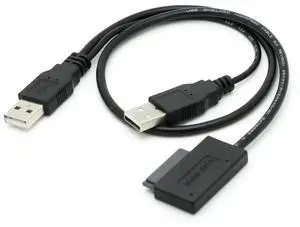 JAENFONG USB 2.0 to 7 + 6P 13Pin Slimline Slim SATA Power Supply External Cable for Notebook Laptop CD-ROM DVD-ROM ODD HDD Caddy Converter