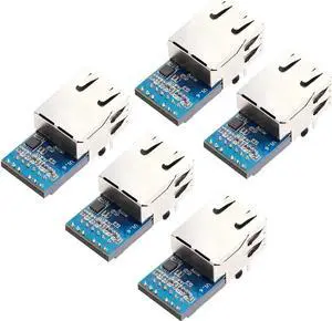 JAENFONG  USR-K7 Low Cost TTL UART to Ethernet Module 10/100Mbps Super Port Ethernet to Serial Module Support Modbus RTU to Modbus TCP with RJ45 Port (5PCS)