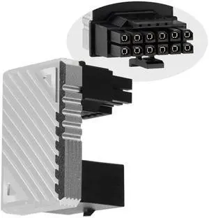 JAENFONG  12VHPWR 12+4 Pin Angled Connector, PCI-e 5.0 16 Pin GPU 180 Degree Angled Adapter, U Turn Power Adapter for RTX40' Series Graphics Card (Connector Z Silver)
