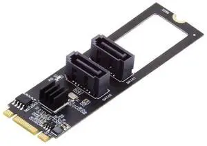 JAENFONG M.2 NGFF Key B+M 1 to 2 SATA 3.0 6Gbps Mainboard Header Port Hard Drive Extension Card Adapter JMB582 2280mm