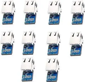JAENFONG  USR-K7 Low Cost TTL UART to Ethernet Module 10/100Mbps Super Port Ethernet to Serial Module Support Modbus RTU to Modbus TCP with RJ45 Port (10PCS)