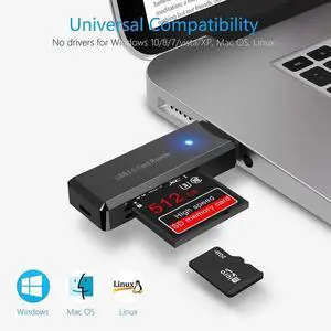 USB3.0 Card Reader Micro SD HC XC TF MIMC RSMMC Memory Card Writer View Adapter Dongle for Computer Laptop Memory Extender