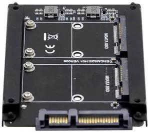 JAENFONG Dual MSATA Mini-SATA SSD Card JOBD Raid0 Span Bridge to 2.5inch SATA Combo HDD Disk Drive Enclosure