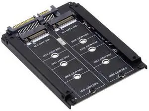 JAENFONG  Dual NGFF B+M Key M.2 SSD Card JOBD Raid0 Span Bridge to 2.5inch SATA Combo HDD Disk Drive Enclosure