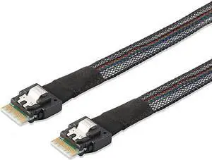 JAENFONG SAS 38P SFF-8654 to SFF8654 / MINI SAS 38P SFF-8654 to SFF-8643 12Gbps Server Hard Drive HDD Data Transmission Cable 50cm