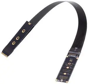 JAENFONG PCIe 3.0/4.0 M.2 NVME/NGFF SSD Ribbon Flex Extension Cable 30cm Supports 2230/2242/2260/2280 M.2 NGFF NVME SSD