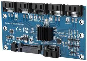 JAENFONG SATA3.0 1 to 5 Hard Disks Multiplier Adapter Converter Motherboard 6Gbps Interface Riser Support PM, JMICRON, ADP6ST0 J05, ADP6ST0 J02