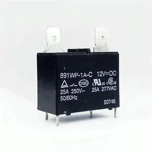 10pcs Relay 891WP-1A-C-12VDC 891WP-1A-C-24VDC 891WP-1A-C 12V 24V 25A 4PIN (Size : 12v 5pcs)