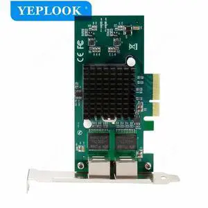 PCIe x4 Dual Port RJ45 Gigabit 10/100/1000Mbps Ethernet LAN Network Card for Desktop Server with Bracket forIntel 82576 Chipset