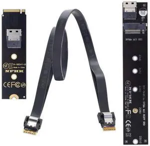 JAENFONG  M.2 NVME NGFF M-Key SSD Male to Female Extension Cable 40cm with SFF-8654 Connector Adapter for Mainboard SSD 2280/22110