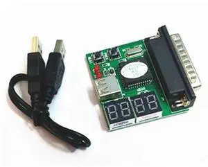Laptop Computer 25Pin Diagnostic Card with USB Parallel Port PC Motherboard Analyzer 4-Digit Analysis Post Tester