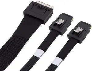 JAENFONG OCuLink PCIe PCI-Express SFF-8611 8x 8-Lane to Dual SFF-8087 4x SSD Data Active Cable 100 cm