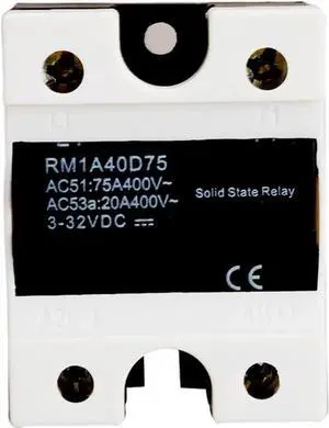 RM1A40D75 75A 2SCR DC AC SSR Solid State Relay Zero Switching,5V 12V 24VDC Input 42-440VAC Output, PLC Relay Isolation Switch RM1A40D75 75A 2SCR DC AC SSR Solid State Relay Zero Switching,5V 12V 24VDC Input 42-440VAC Output, PLC Relay Isolation Switch