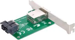 JAENFONG SFF-8644 Dual Ports Mini SAS HD to Internal SAS HD SFF-8643 PCBA Female Adapter With Low Profile Bracket