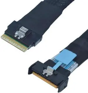 JAENFONG PCIe 5.0 MCIOx8 74Pin to Slim SAS SFF-8654 8i Cable for Server Backplane, 1.6ft (50cm)