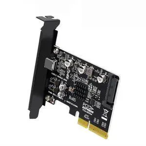 JAENFONG USB 3.2 Gen2 Type-C 20Gbps USB-C to PCI-E 4X Express Card Adapter for Desktop Motherboard
