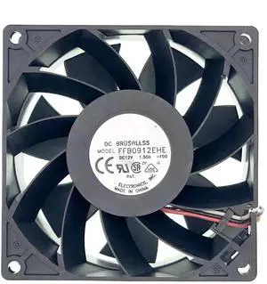 JAENFONG New Cooling Fan for FFB0912EHE DC12V 1.50A 16.2W 5700RPM 102CFM 92X92X38mm 3-Pin 3-Wire Brushless Fan.