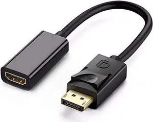 JAENFONG  DisplayPort to HDMI Adapter DP to HDMI Adapter Cable Male to Female Support 1080P 3D for Display Port Enabled Desktops and Laptops to Connect to HDMI Displays Adapter