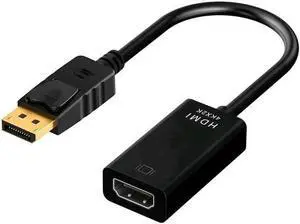 JAENFONG  DisplayPort to HDMI 4K, Gold-Plated DP Display Port to HDMI Adapter (Male to Female) Compatible for Computer Monitor, TV, Projector- 1 Pack
