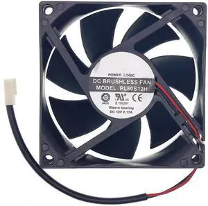 JAENFONG New Cooling Fan for PL80S12H DC 12V 0.17A 2-Wire Size: 80x80x25mm.