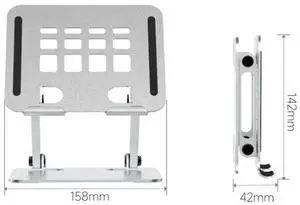 JAENFONG Aluminum Tablet Stand Holder for Desk Dual Rod Support Tablet Holder Adjustable Riser Applicable to 4-12.8inch