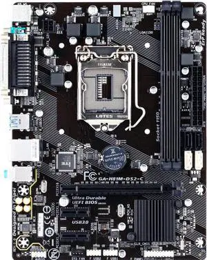 Computer Motherboards Fit forGigabyte GA-H81M-DS2-C Motherboard LGA 1150 H81 DDR3 PCI-E 2.0 SATA 2 USB3.0 Micro ATX Placa-mãe for Core i7i5
