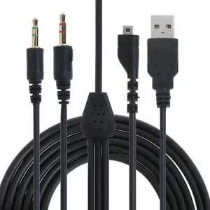 JAENFONG USB 3.5mm Mic Audio Cable Headphones Cable Wire Repair Parts for SteelSeries Arctis 3 5 7 Pro Headphones Headset