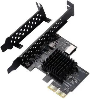 JAENFONG PCI-E 2X to USB3.1 A-Key Gen2 Front Type-C Expansion Card,10Gbps Type-E Internal 20-pin Front Panel Connector Riser Card,PCI Express 3.0 X2 Adapter for Desktop PCs (ASM3142)