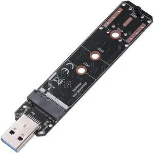 JAENFONG SATA M.2 SSD to USB 3.2 Adapter,Supports NVMe M-Key (PCI-e) 10Gbps & B+M Key (SATA) SSD 5 Gbps UASP Compatible for 2230 2242 2260 2280 SSD- RTL9210B