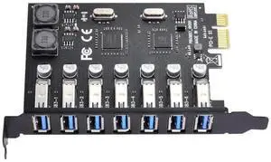 JAENFONG Card 7 Ports PCI-E to USB 3.0 HUB PCI Express Expansion Adapter 5Gbps for Motherboard