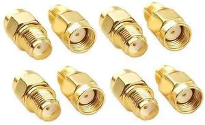 JAENFONG 8Pcs RF Coaxial Adapter SMA Female to RP-SMA Male Adapter for Antennas Wireless LAN Devices Coaxial Cable Signal Booster Repeaters Ham Radio Extension Cable FPV Drone