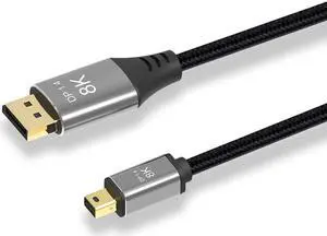 JAENFONG  Mini DP to DisplayPort 8K Cable 8K(7680x4320)@60Hz 4K@144Hz DisplayPort 1.4 Bi-Directional Transmission DisplayPort to Mini DisplayPort 8K Cable, 3.3FT/1M