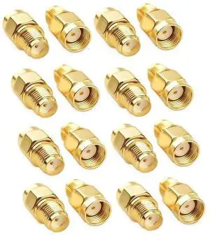 JAENFONG 16Pcs RF Coaxial Adapter SMA Female to RP-SMA Male Adapter for Antennas Wireless LAN Devices Coaxial Cable Signal Booster Repeaters Ham Radio Extension Cable FPV Drone