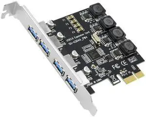 JAENFONG 5Gbps 4 Ports USB3.0 Expansion Card Adapter PCI-E PCI Express USB 3.0 Controller for PCIe X1 X4 X8 X16 Port for Win 7/8/10