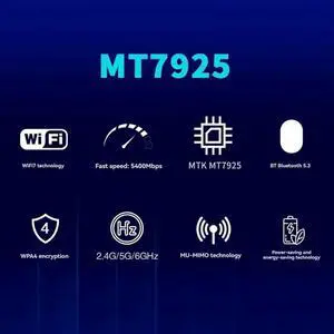 JAENFONG 7 MT7925 PCI-E Adapter Card Kit 5374Mbps Tri Band 2.4G/5G/6Ghz BT5.3 Desktop Wireless Network Adapter For Win10/11