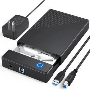 JAENFONG 3.5 Hard Drive Enclosure, Vszerda USB 3.0 Internal Hard Drive Case for 3.5 inch SATA HDD Up to 20TB Data Recovery Kit Support UASP with 12V 24W Power Adapter