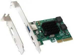 JAENFONG Add on Cards PCI-E to USB3.1 Gen-11 10Gbps Type-A Type-c Dual-Port Expansion Card Desktop PC Motherboard PCIE 4X USB 3.1 Type C Riser Adapter